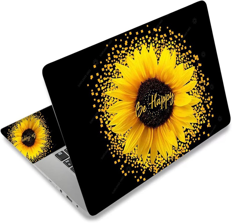 DINKY Laptop Skin Sticker Decal, 12" 13" 13.3" 14" 15" 15.4" 15.6 inch Laptop Universal Reusable Vinyl Skin Stickers Cover Art Decal Notebook PC Personalized Protector-Sunflower - Image 1